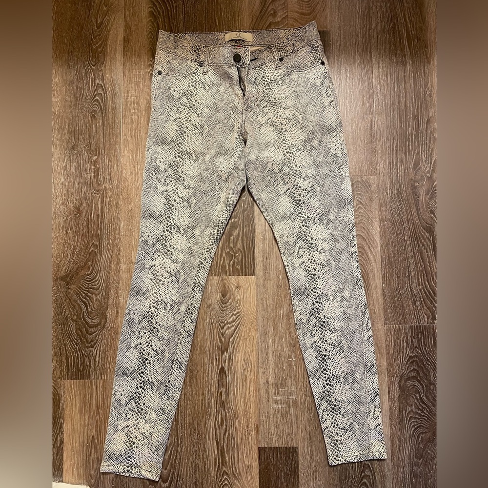 Snakeskin skinny/straight leg jeans. Very comfortable and stretchy material.